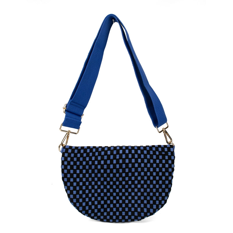 Freya Woven Vegan Suede Crescent Crossbody Bag (4 Colors)