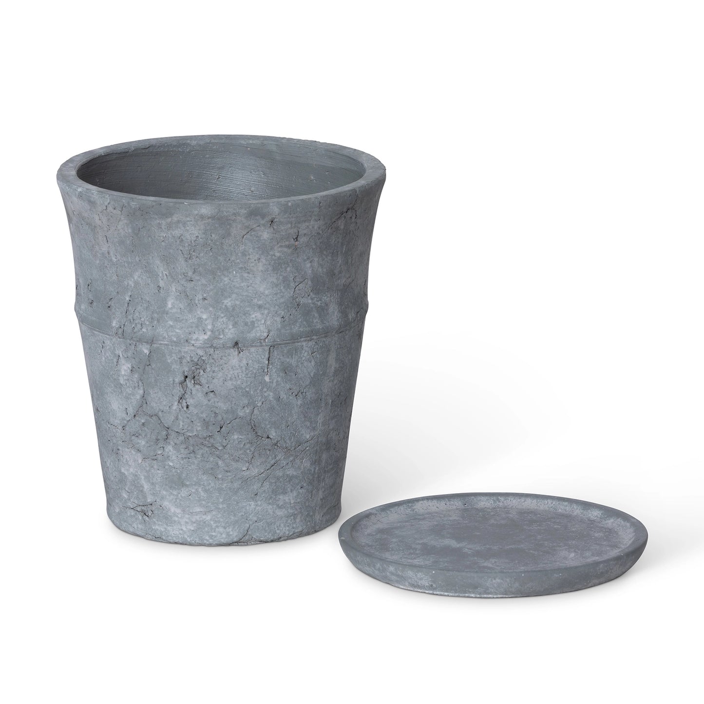 8.5" Meyer Cement Garden Pot w/ Tray