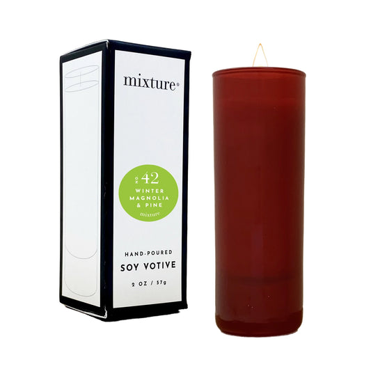 2 oz Red Votive - No. 42, Winter Magnolia & Pine