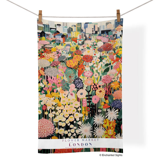 Flower Market Cotton Tea Towel