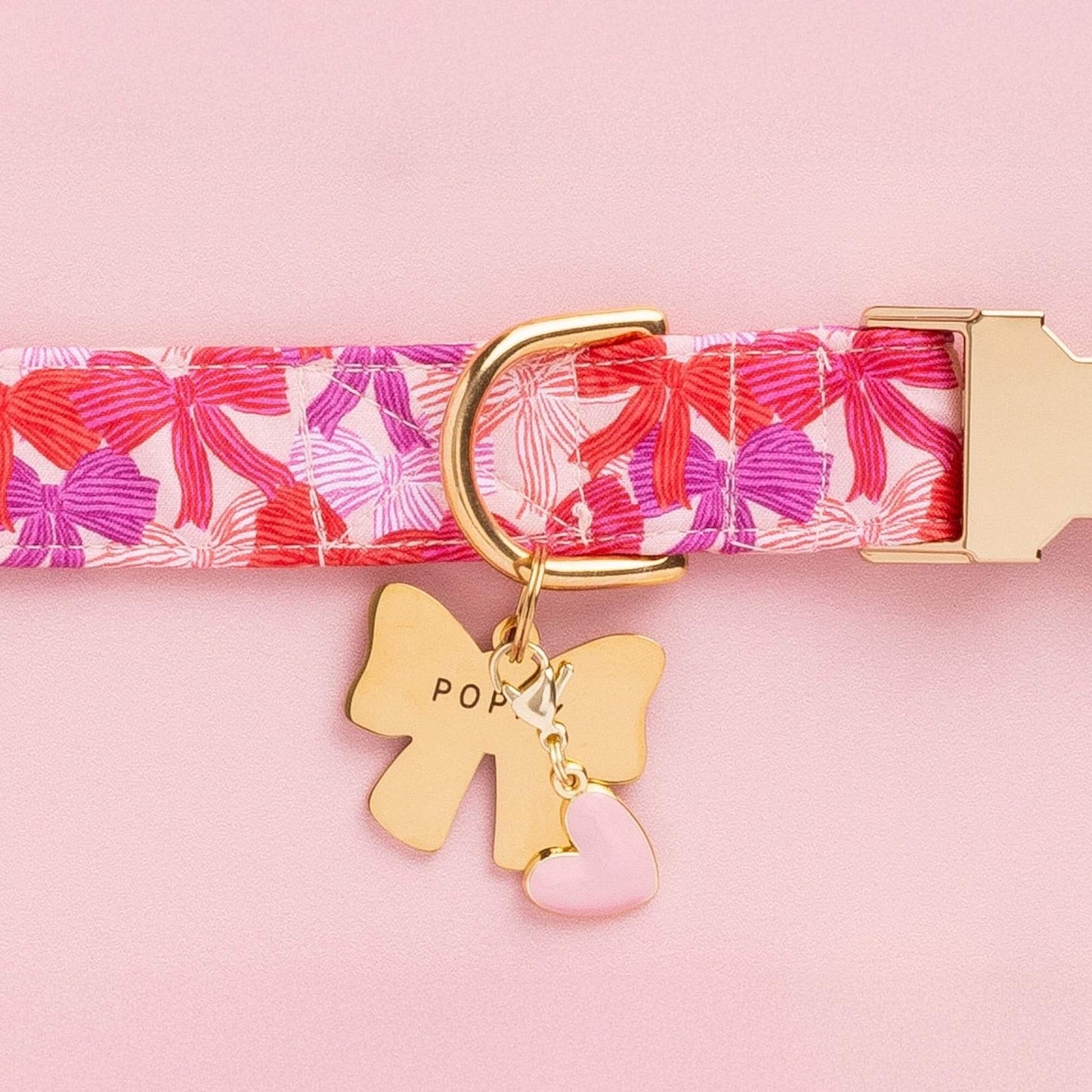 Pink Heart Dog Collar Charm by The Foggy Dog