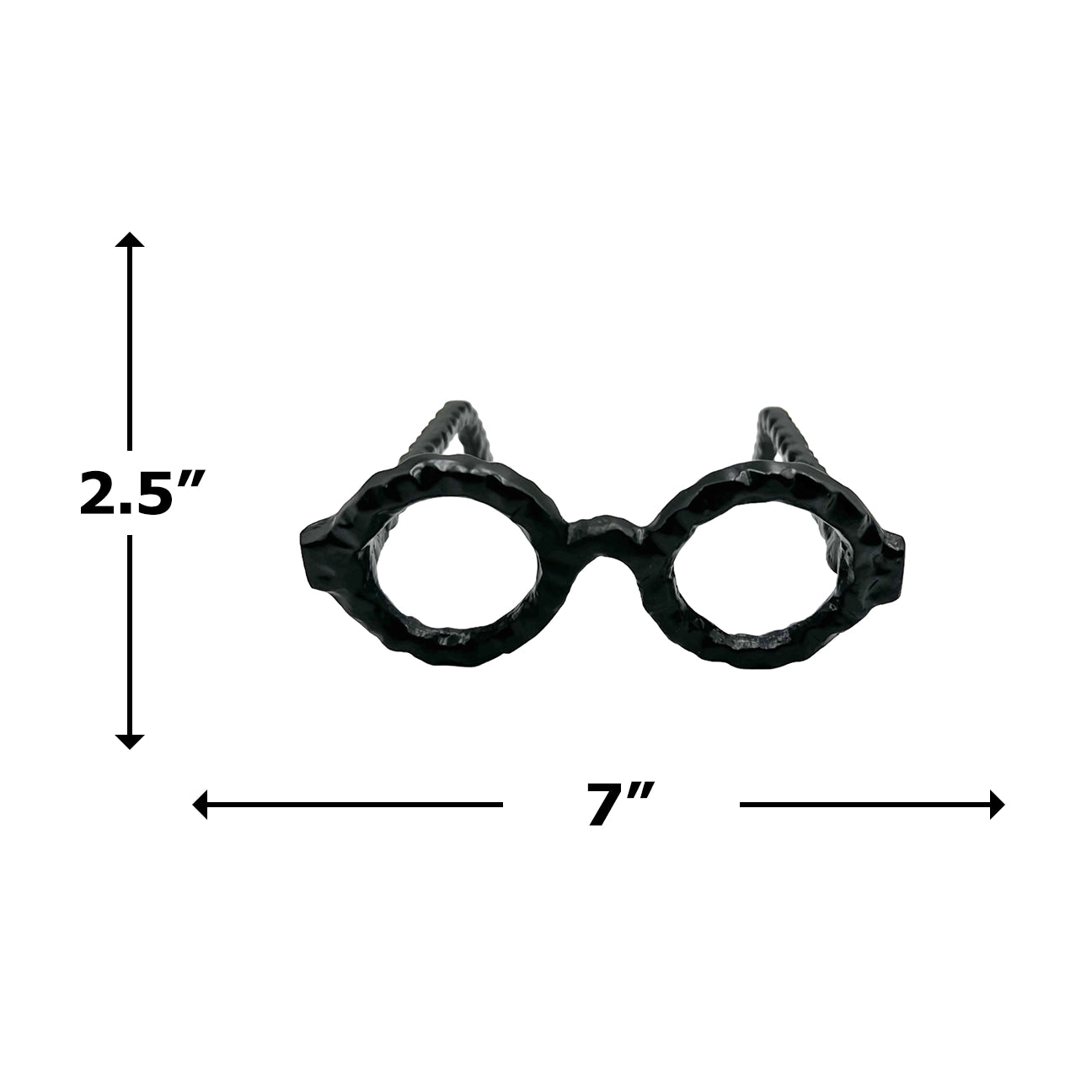 8" Decorative Round Glasses - Nickel