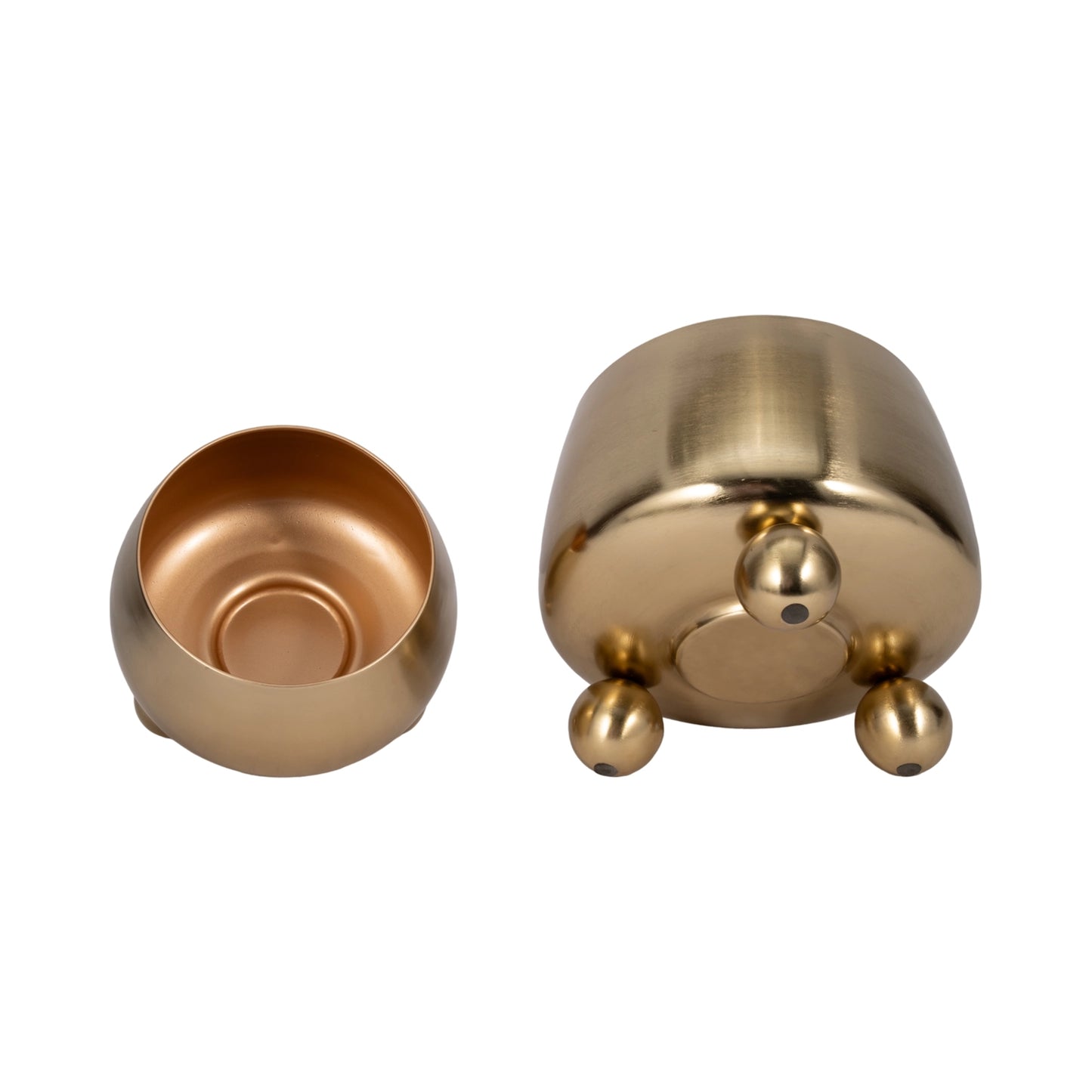 Gold Metal Planter Pot w/ Ball Feet (2 Sizes)