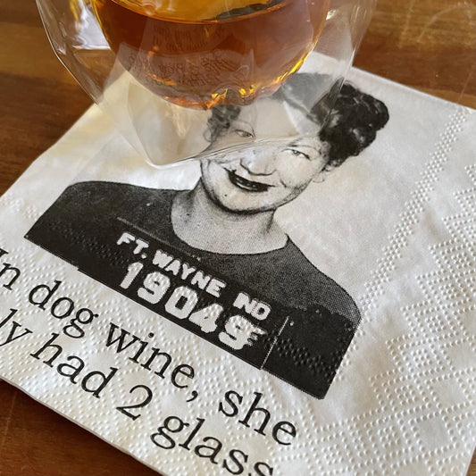 "In Dog Wine..." Mugshot Paper Cocktail Napkins (20 pk)