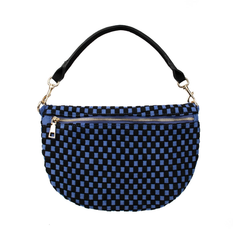 Freya Woven Vegan Suede Crescent Crossbody Bag (4 Colors)