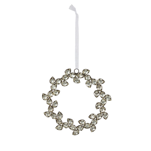 Antique Silver Gem Wreath Ornament