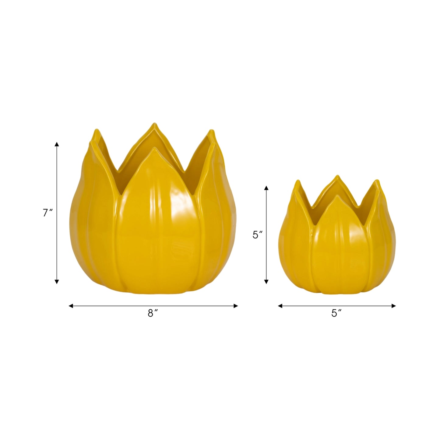 Yellow Petal Stoneware Planters (2 Sizes)
