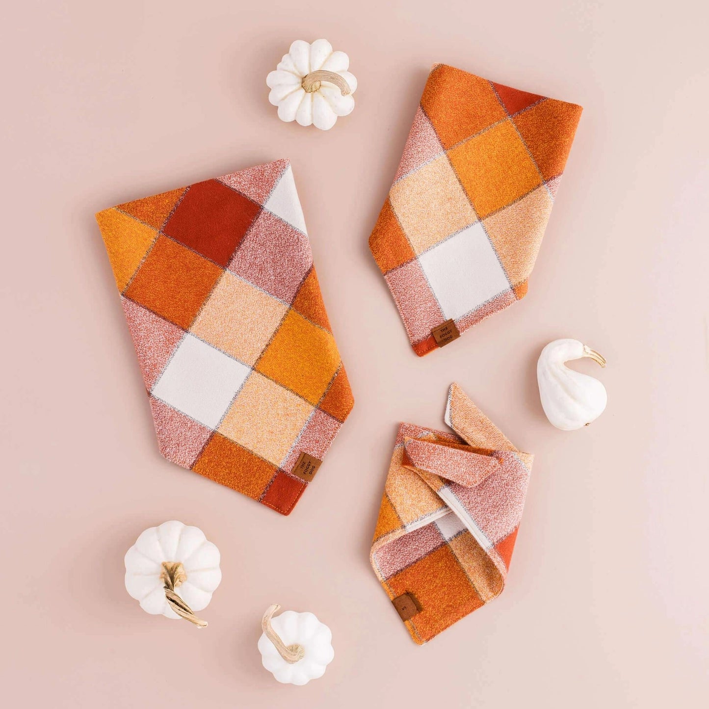 Pumpkin Spice Plaid Flannel Dog Bandana by The Foggy Dog