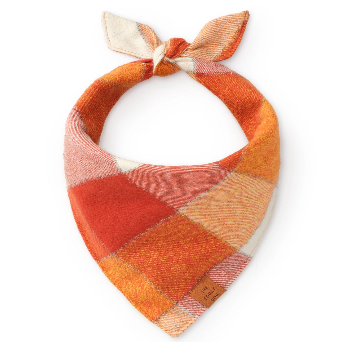 Pumpkin Spice Plaid Flannel Dog Bandana by The Foggy Dog