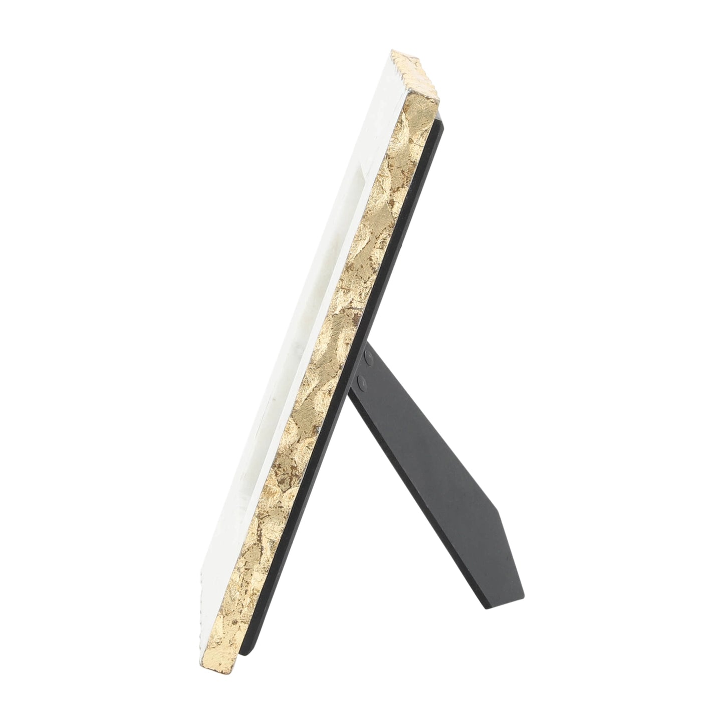 White Marble Photo Frame w/ Gold Jagged Edges