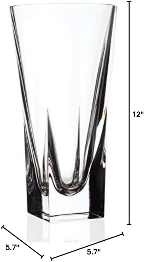 Crystal Glass Vase 12"