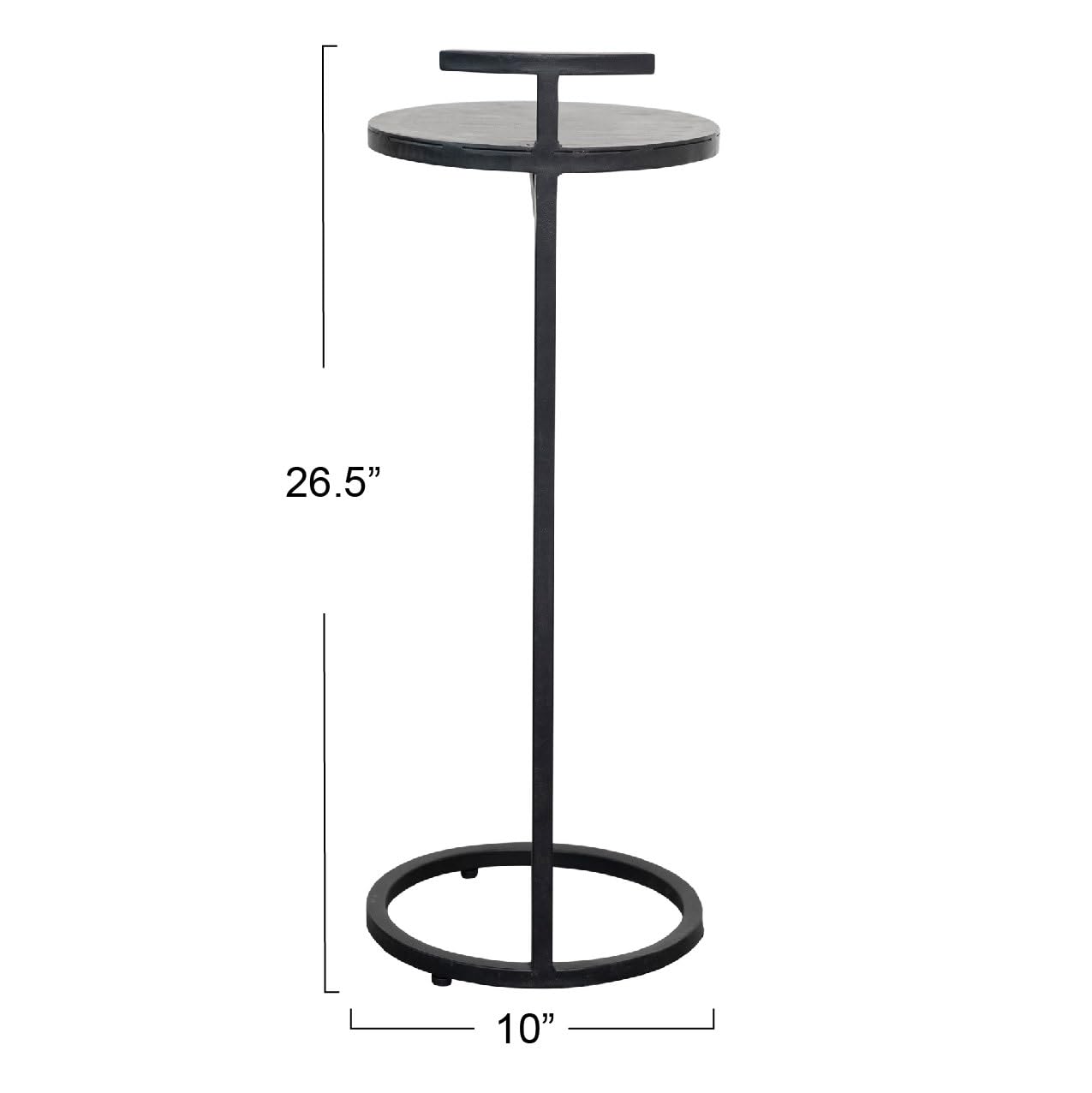 Black Metal Beverage Table w/ Handle