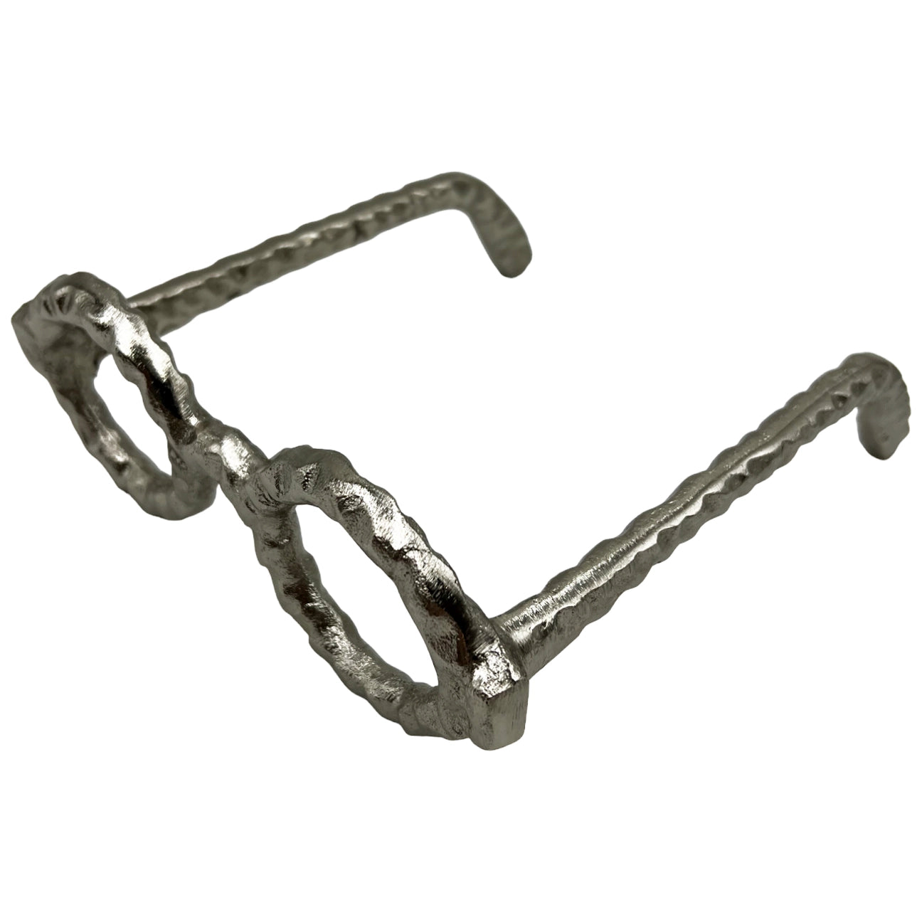 8" Decorative Round Glasses - Nickel
