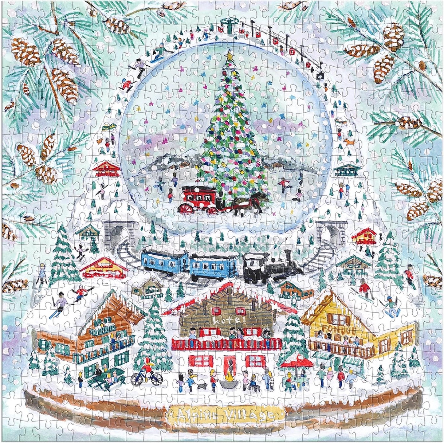 Alpine Village Snow Globe 500 Piece Foil Puzzle