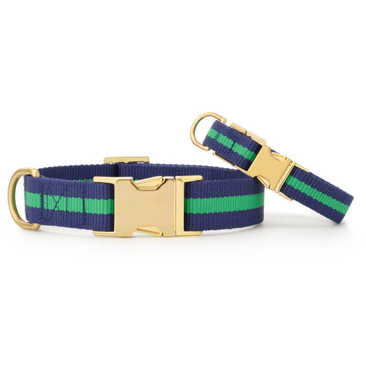 Camden Striped Webbing Dog Collar by The Foggy Dog
