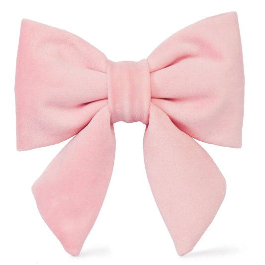 Blush Pink Velvet Lady Dog Bow by The Foggy Dog