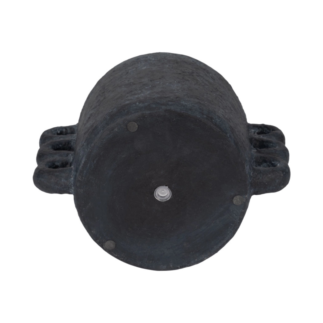 Black Ceramic Multi-Loop Arch Handle Planter Pot