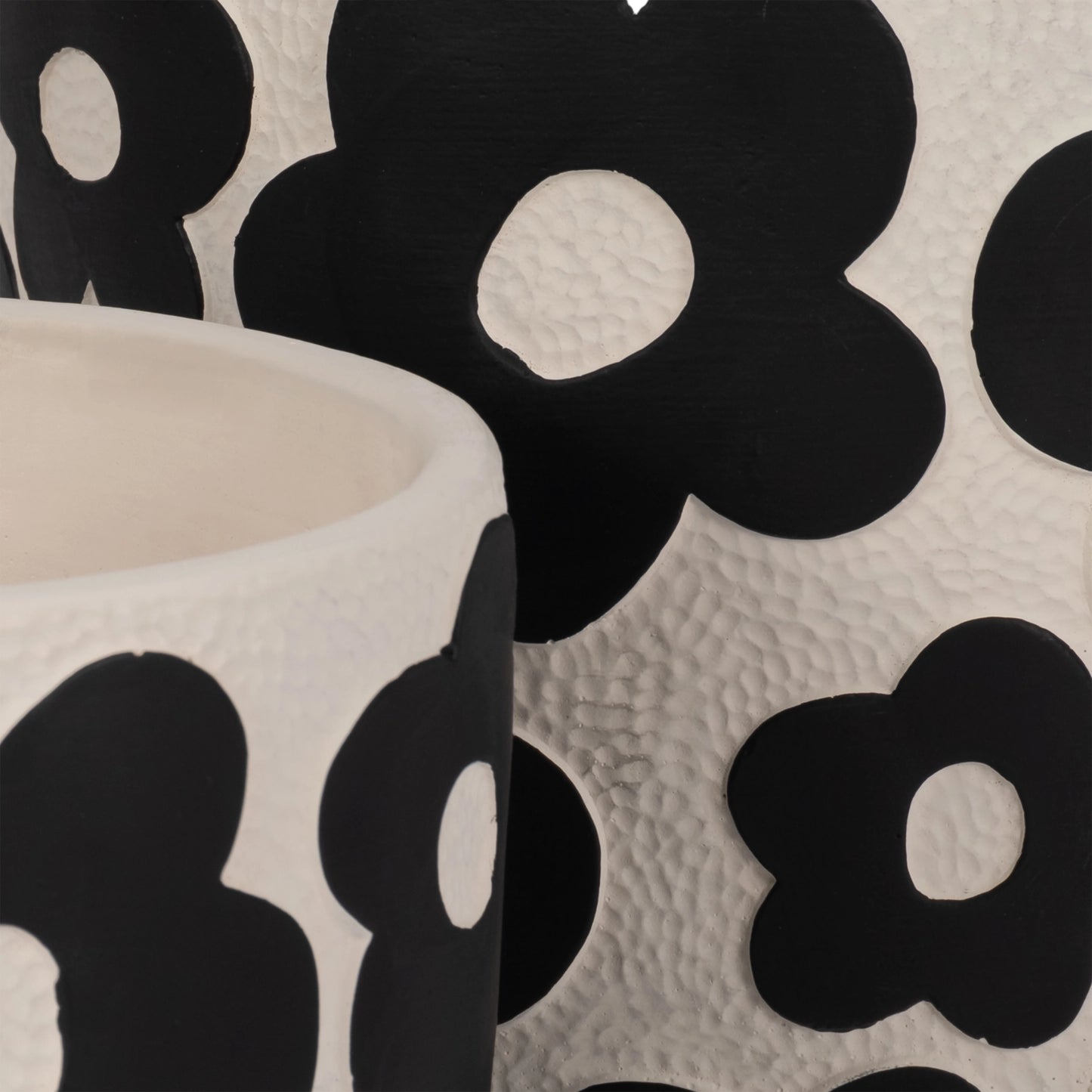 Ceramic White & Black Flower Power Planter (2 Sizes)