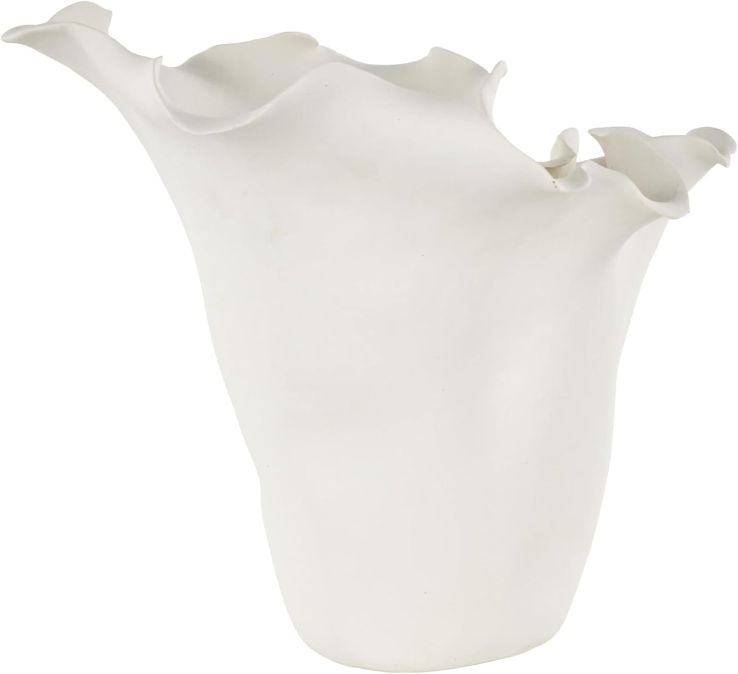 Abstract Floral Inspired White Vase