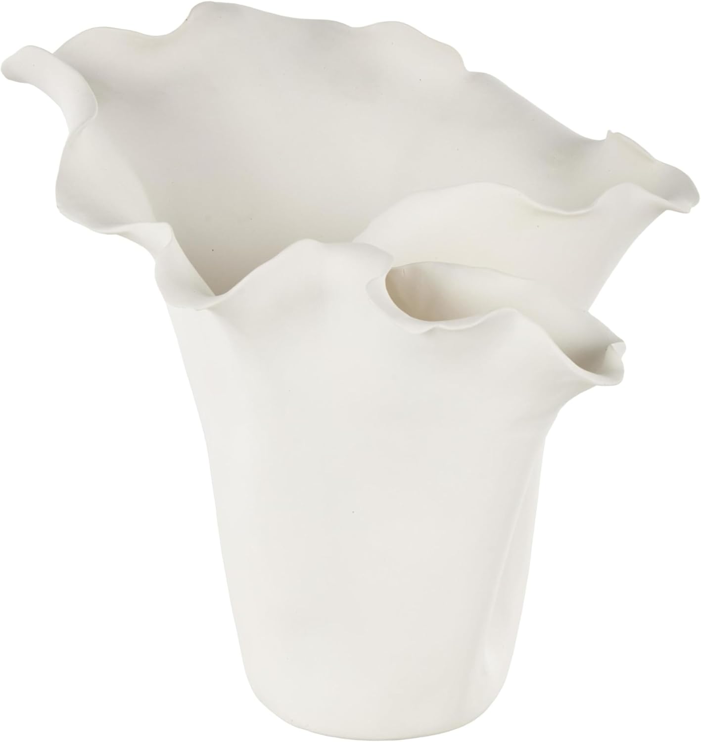 Abstract Floral Inspired White Vase