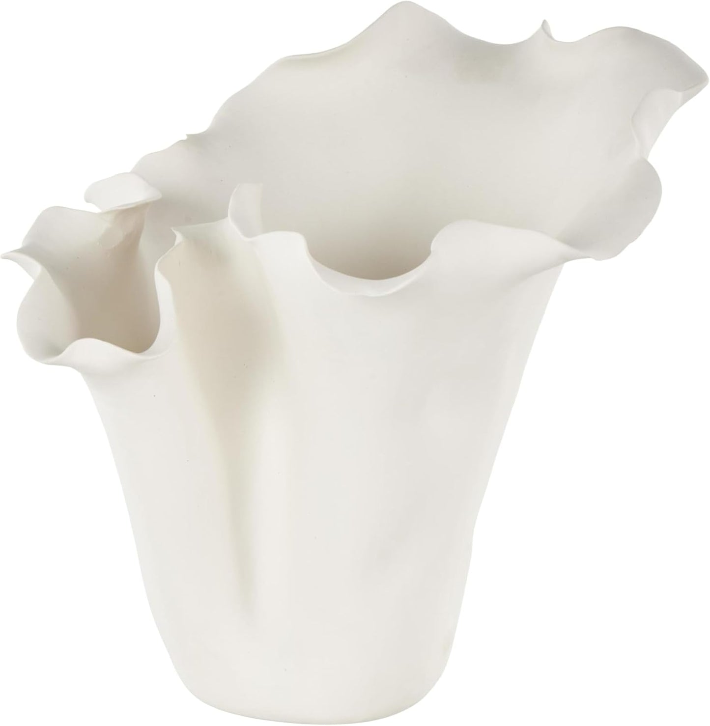 Abstract Floral Inspired White Vase