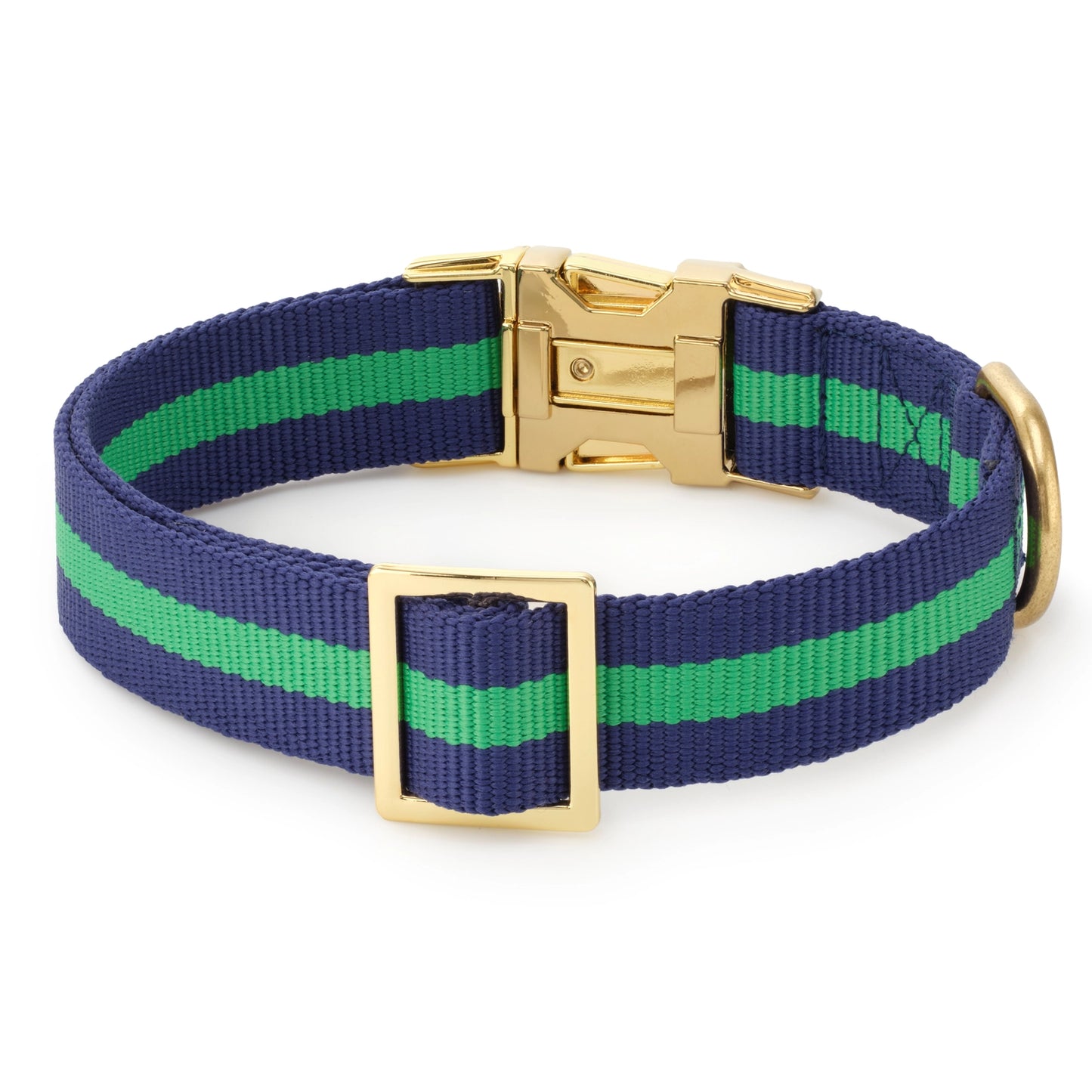 Camden Striped Webbing Dog Collar by The Foggy Dog