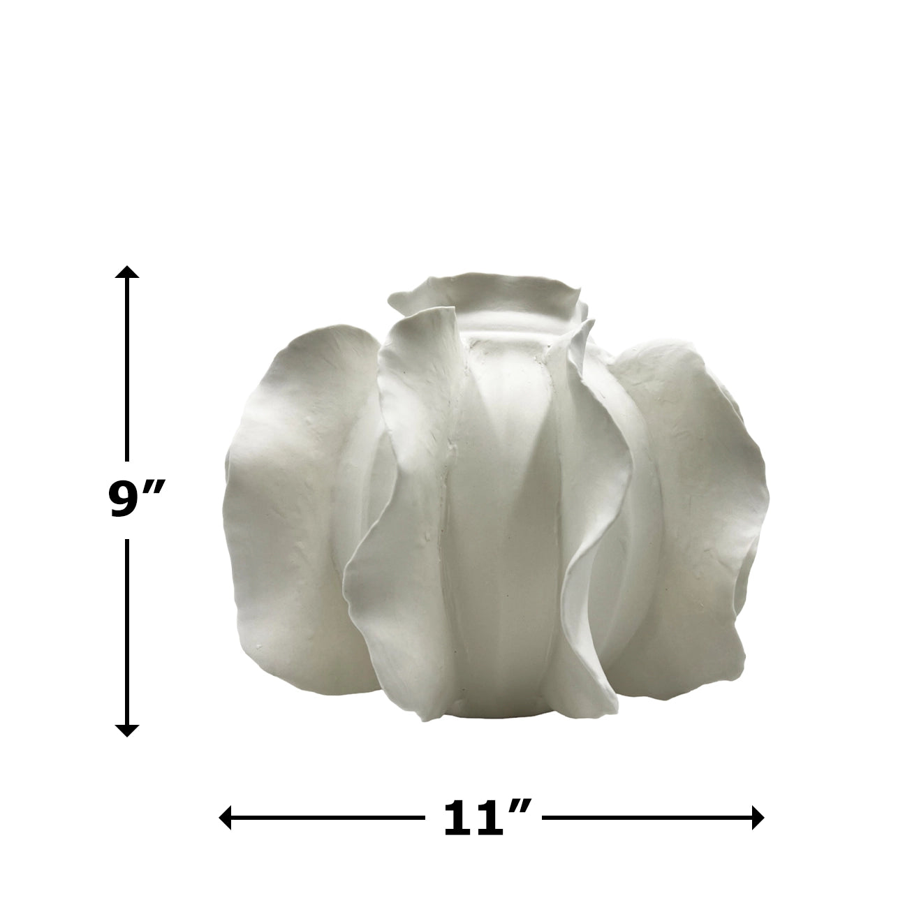 Ceramic White Pinch Flower Vase