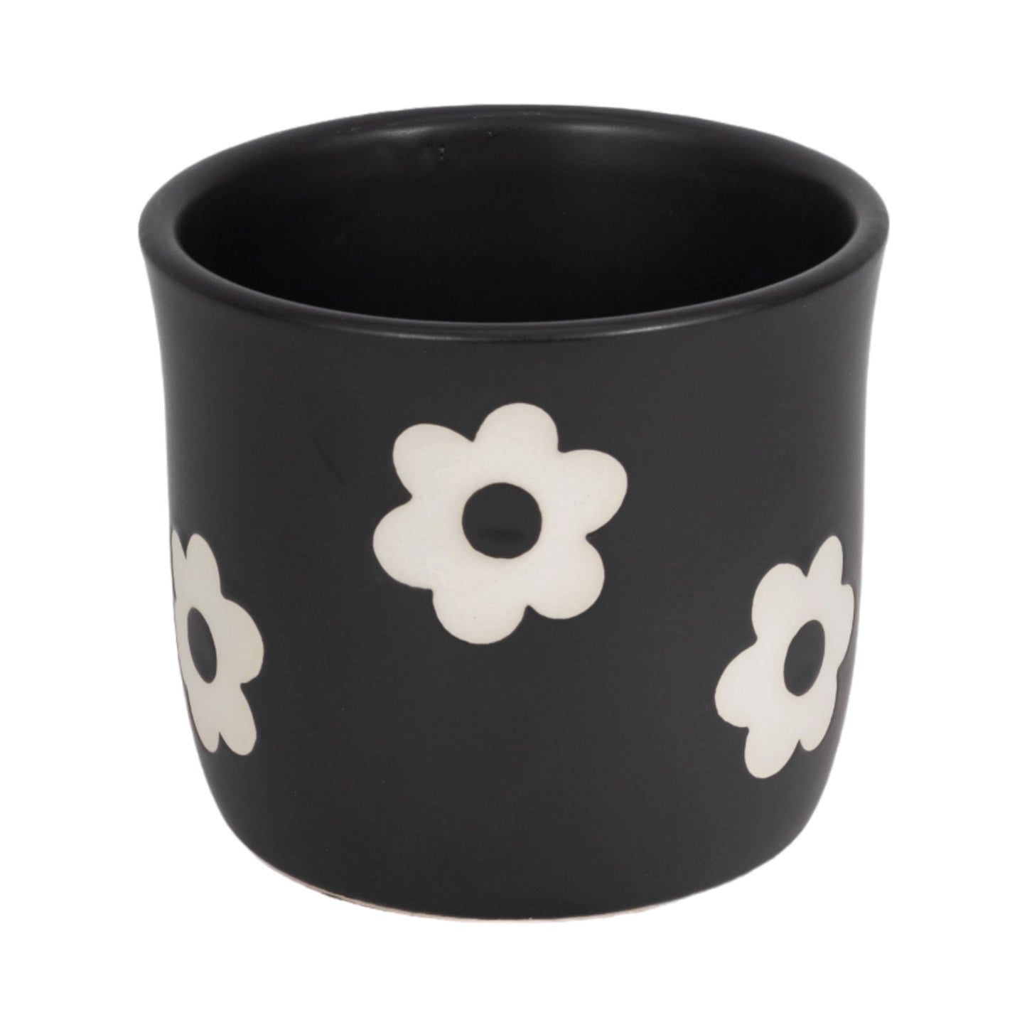 6" Black & White Flower Power Planter