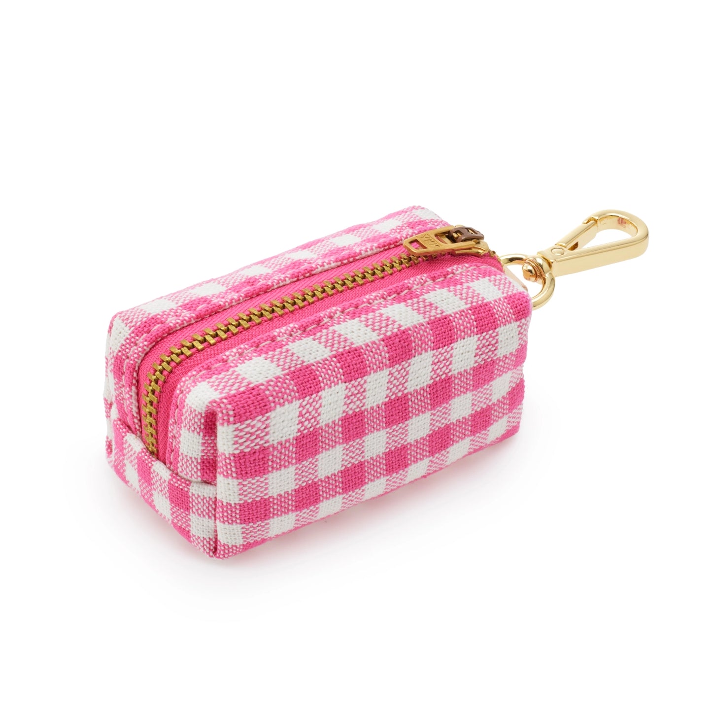 Hot Pink Gingham Waste Bag Holder by The Foggy Dog