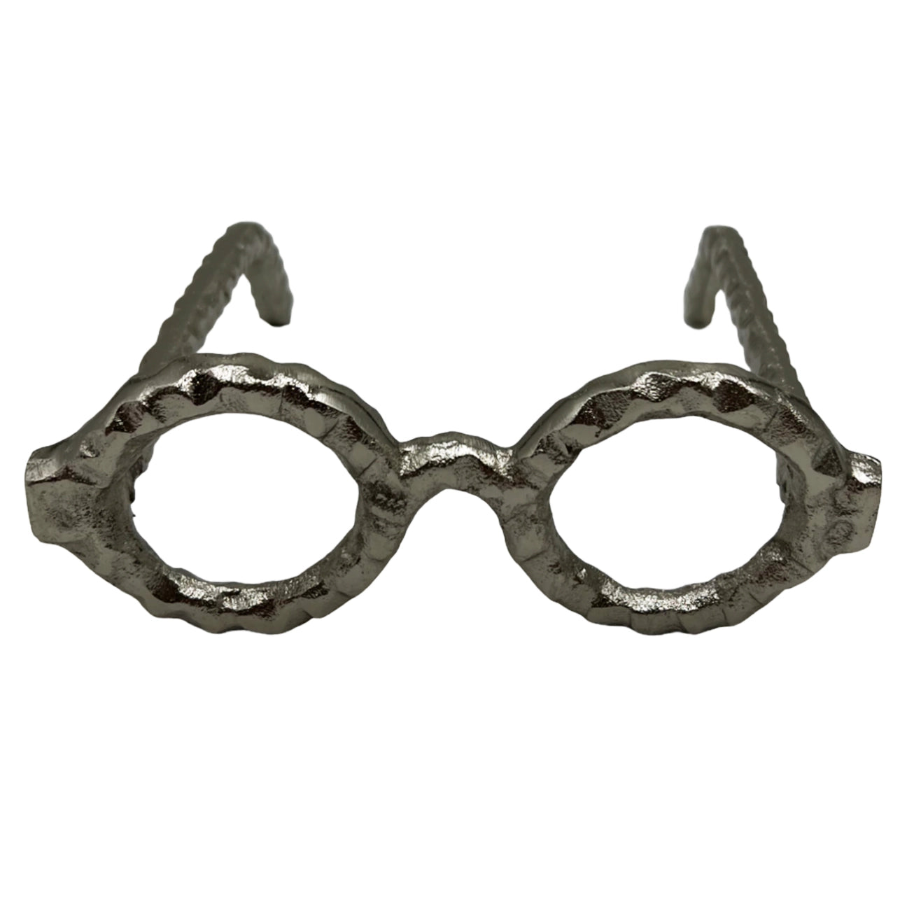 8" Decorative Round Glasses - Nickel