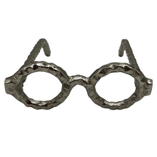8" Decorative Round Glasses - Nickel
