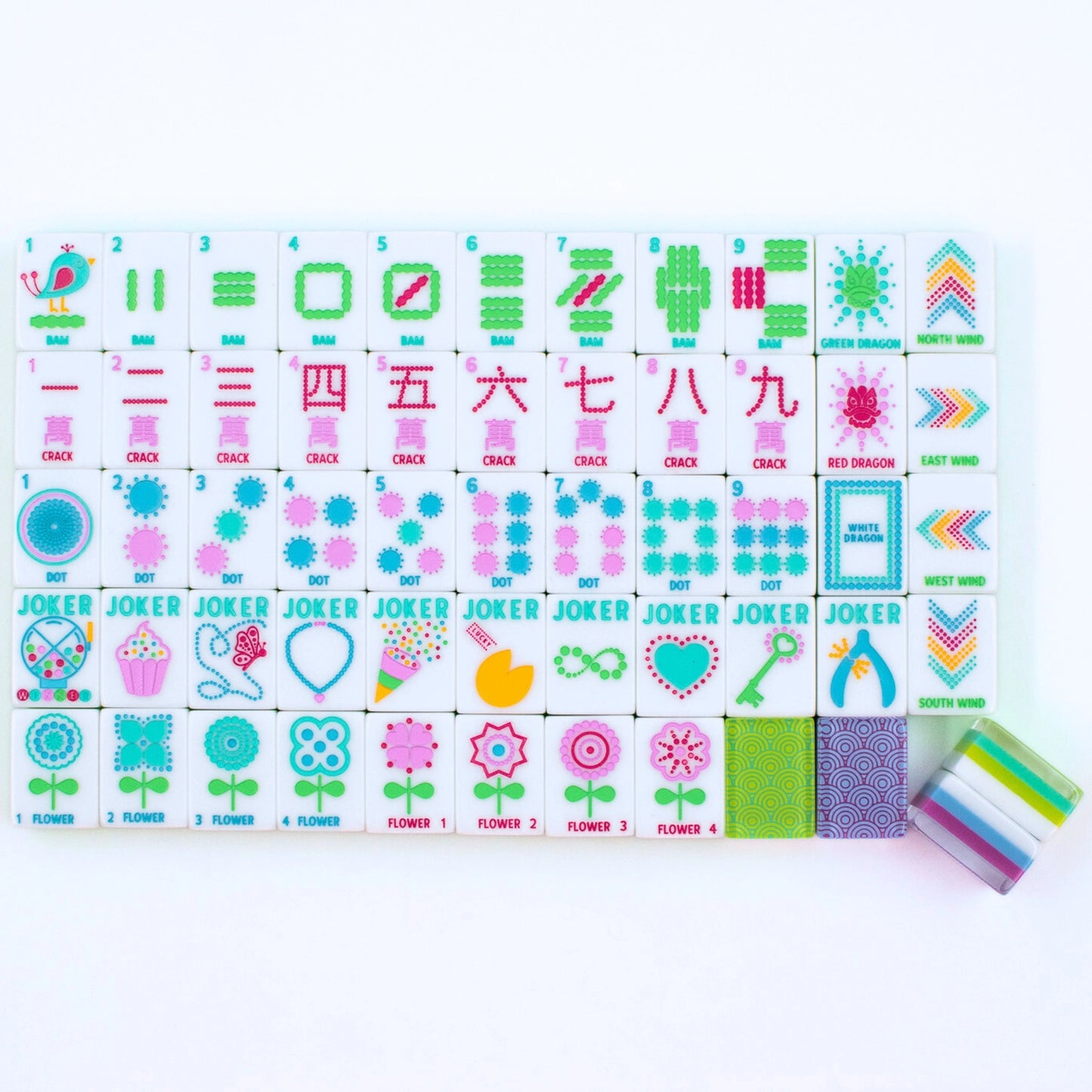 Lemon-Lime Confetti Series Mahjong Tile Set