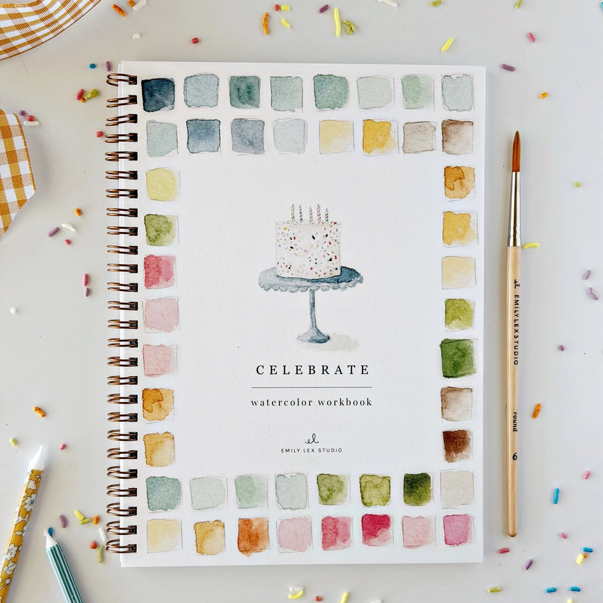 Celebrate Watercolor Workbook by Emily Lex Studio