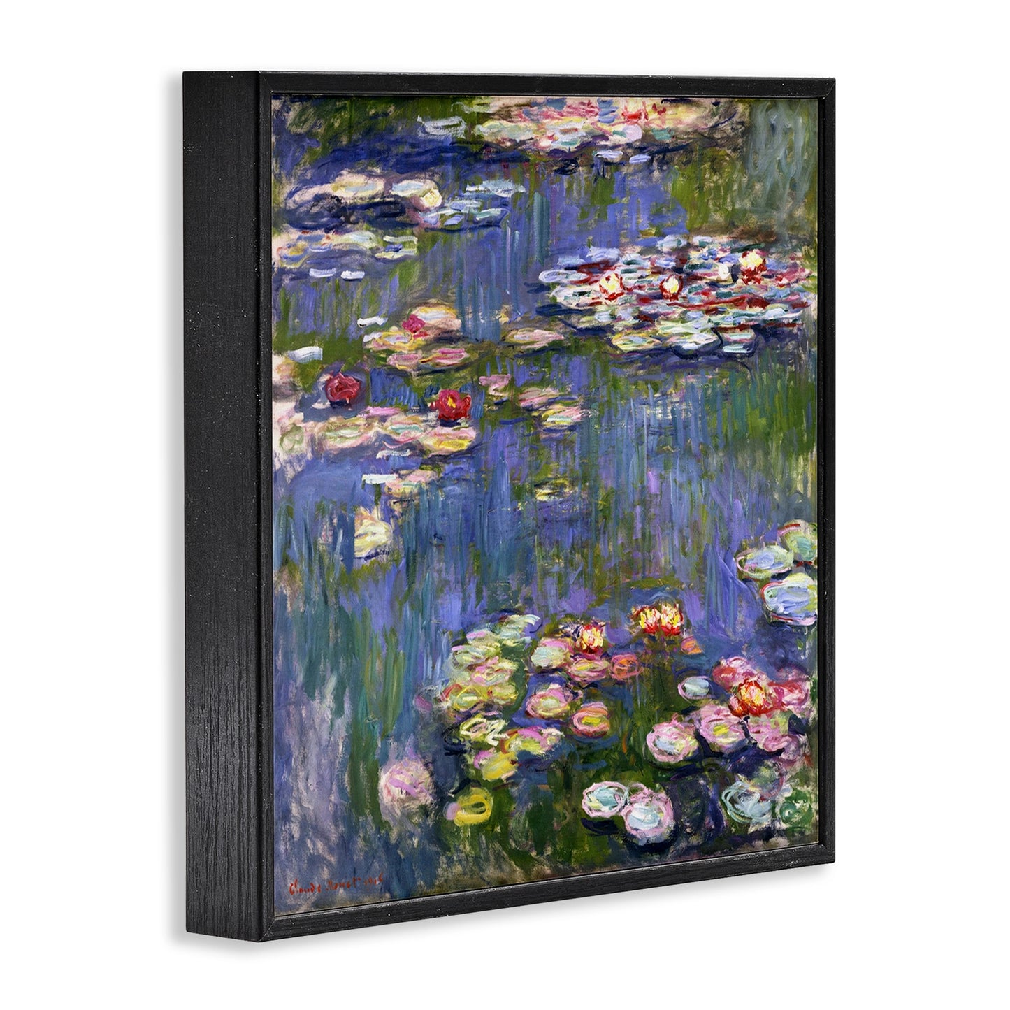 Classical Monet Water Lilies Framed Wall Art 25x25"