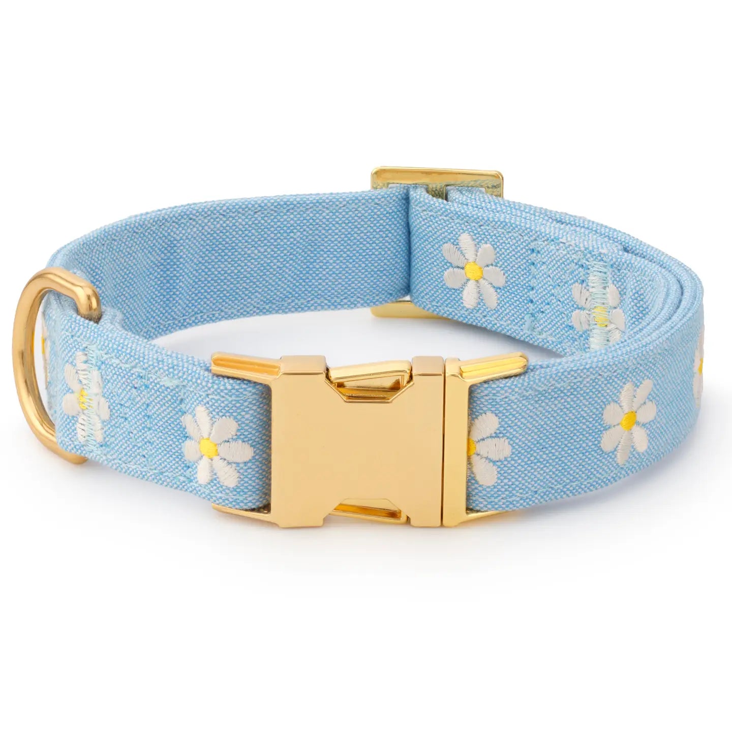 Daisy Embroidered Dog Collar by The Foggy Dog