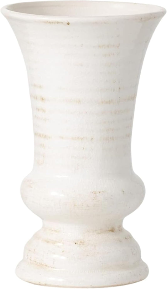 White Ceramic Farmhouse Urn