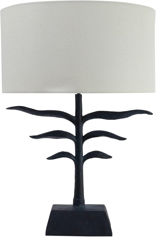 Leaf-Shaped Table Lamp w/ Fabric Shade