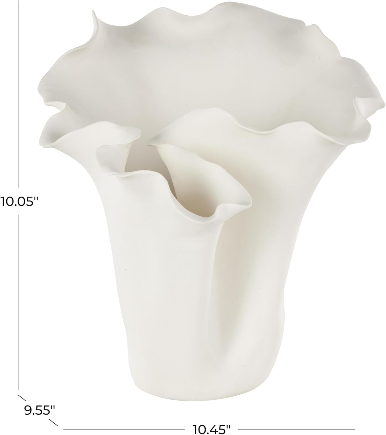 Abstract Floral Inspired White Vase