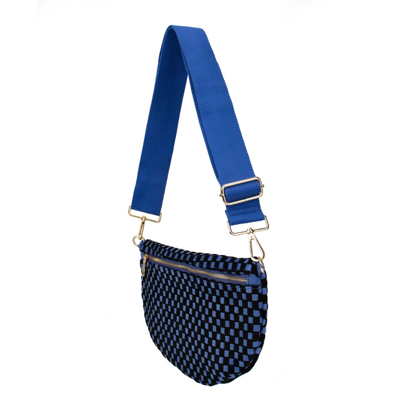 Freya Woven Vegan Suede Crescent Crossbody Bag (4 Colors)
