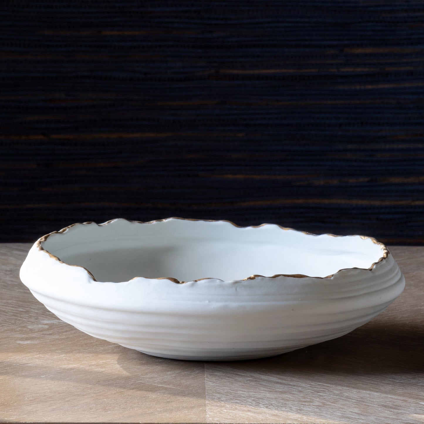 9.25" Gilded Organic Edge Shallow Bowl