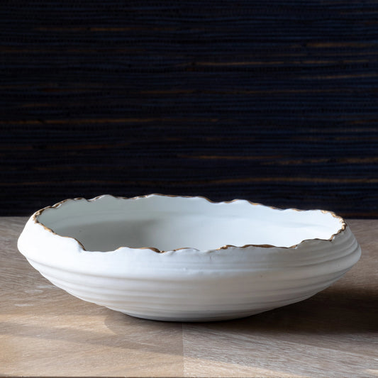 9.25" Gilded Organic Edge Shallow Bowl