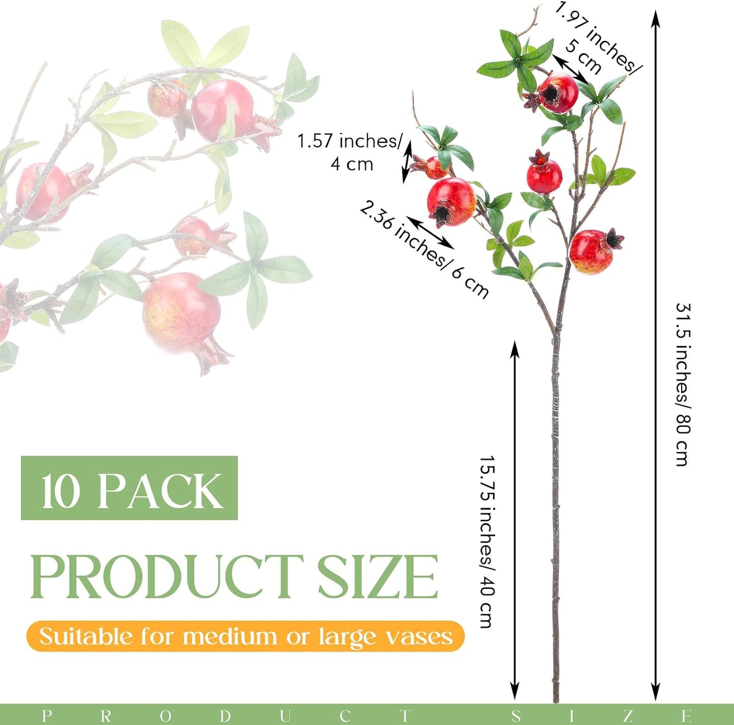 Faux Pomegranate Branch 31.5"