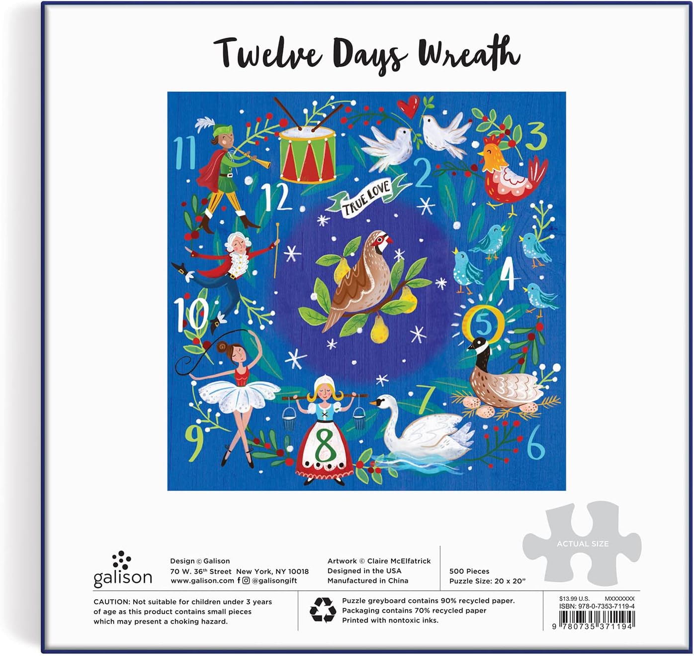 12 Days Wreath 500 Piece Puzzle