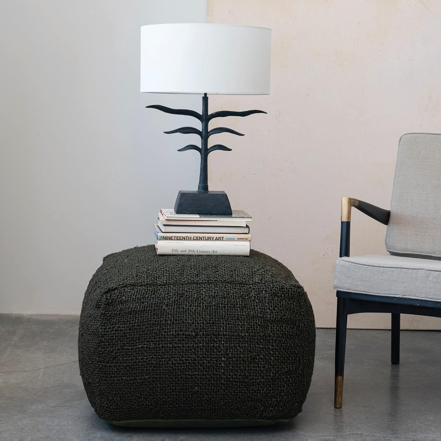 Leaf-Shaped Table Lamp w/ Fabric Shade