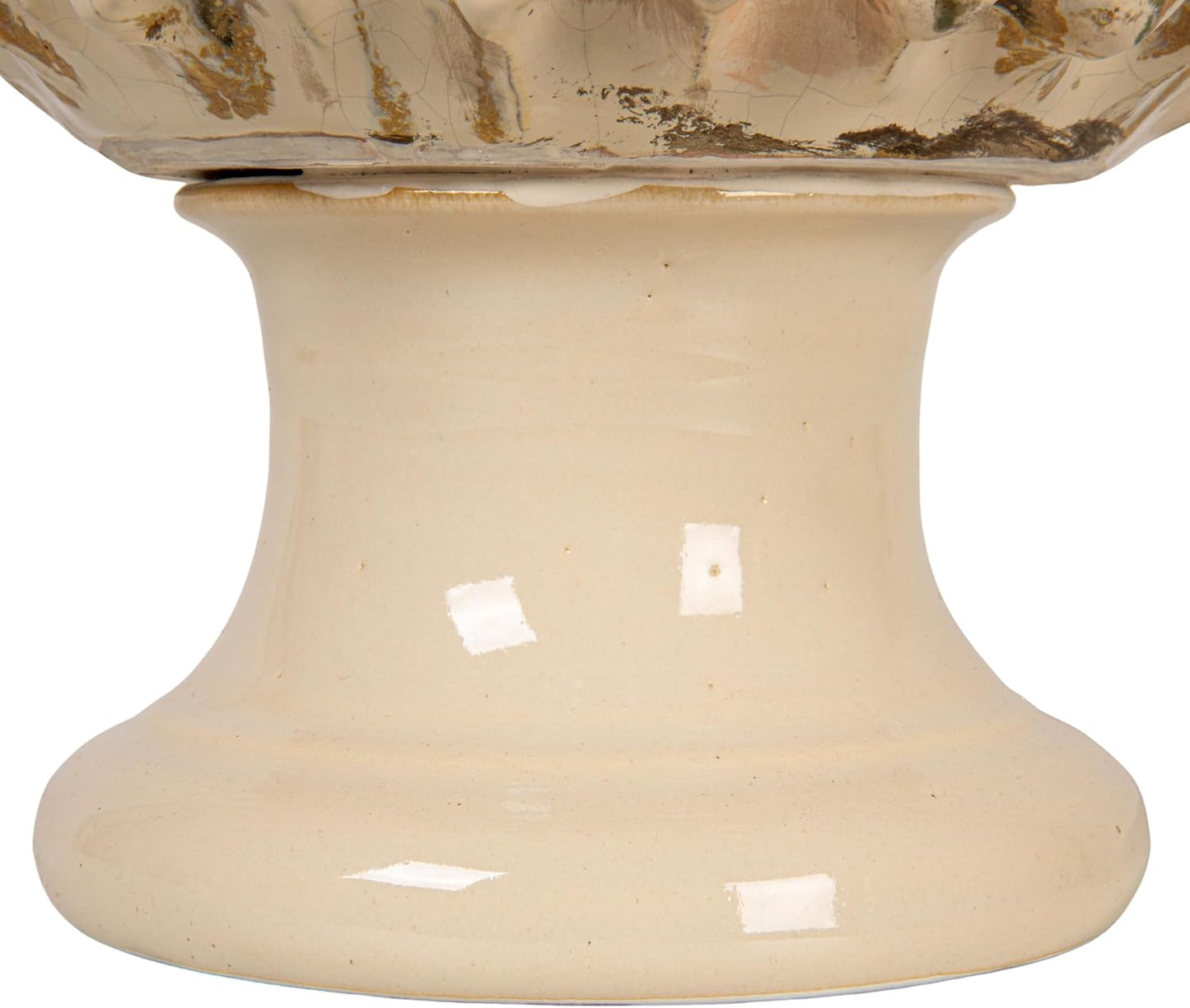 15.75” Terra-Cotta Artichoke Finial w/ Green & Cream Reactive Glaze