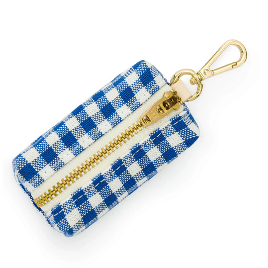 Lake Blue Gingham Waste Bag Holder by The Foggy Dog