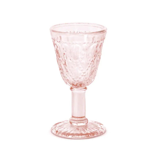 Pink Pressed Glass Goblet
