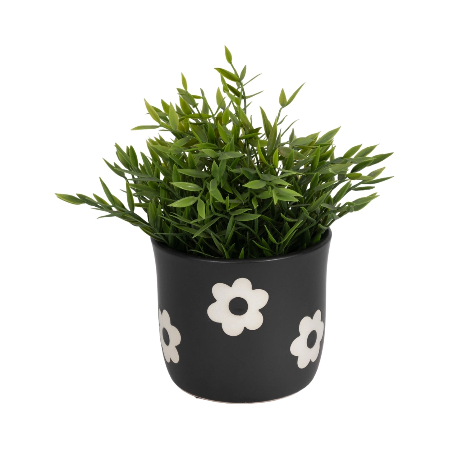 6" Black & White Flower Power Planter