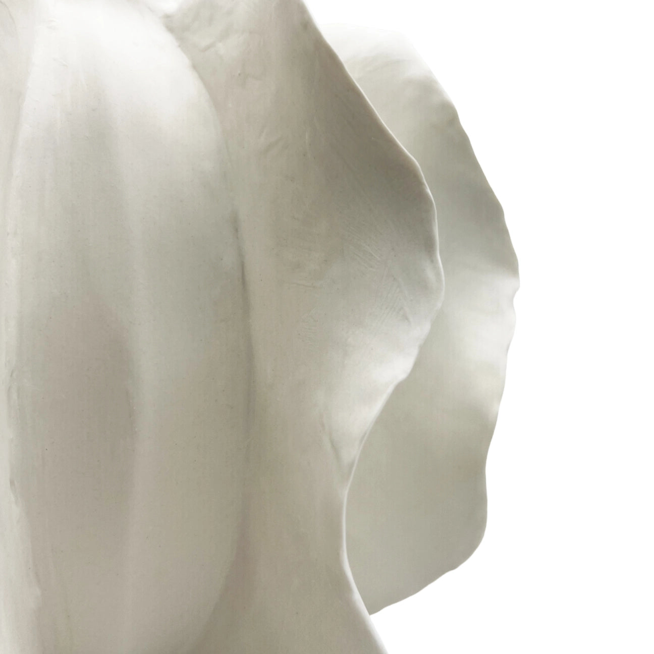 Ceramic White Pinch Flower Vase