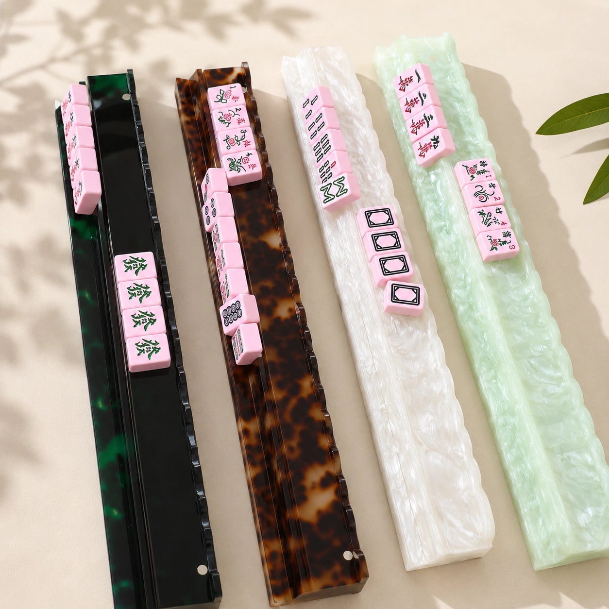 20" Acrylic Tile Rack & Pusher Set for American Mahjong (2 Colors)